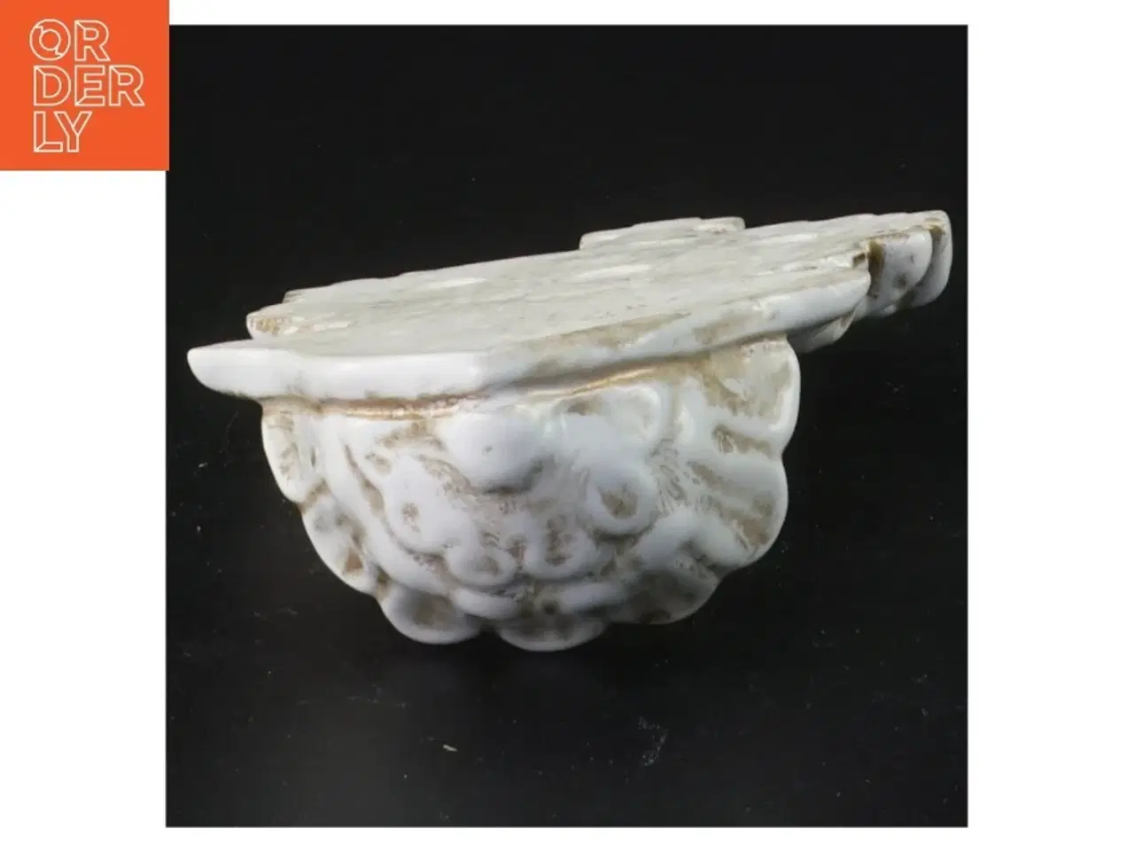 Billede 2 - Antikt vievandsk kar Porcelæn vægophæng (str. 22 x 10 cm)