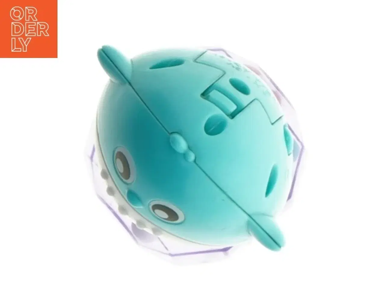 Billede 4 - Blå og hvid pingvinrangle med lys (str. 13 cm)