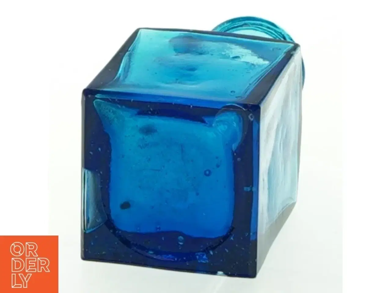 Billede 3 - Blå glasvase (str. 10,5x4,5 cm)