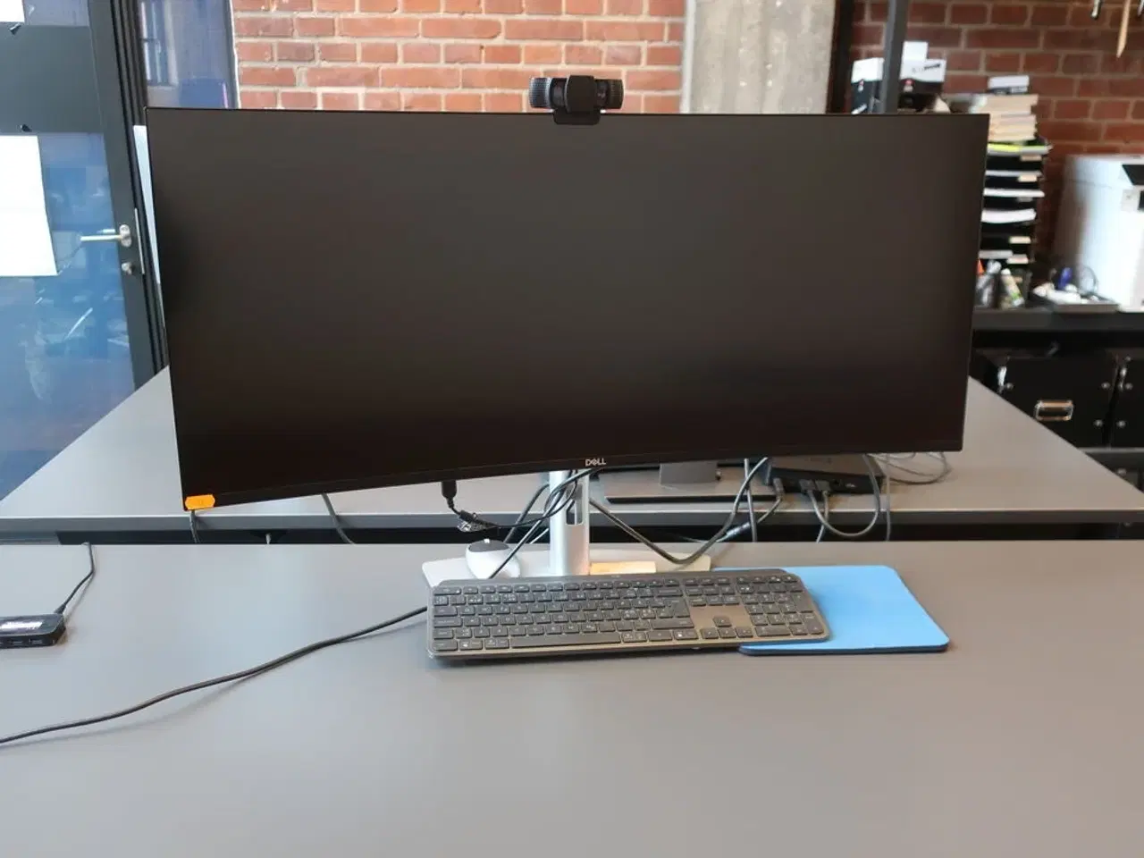 Billede 1 - Buet skærm 34" DELL U3421WE inkl. tastatur/mus og webcam