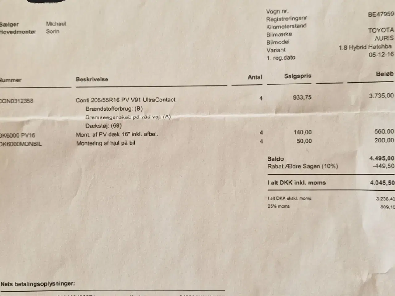 Billede 2 - Næste nye 16" sommerdæk - kun kørt 6 mdr