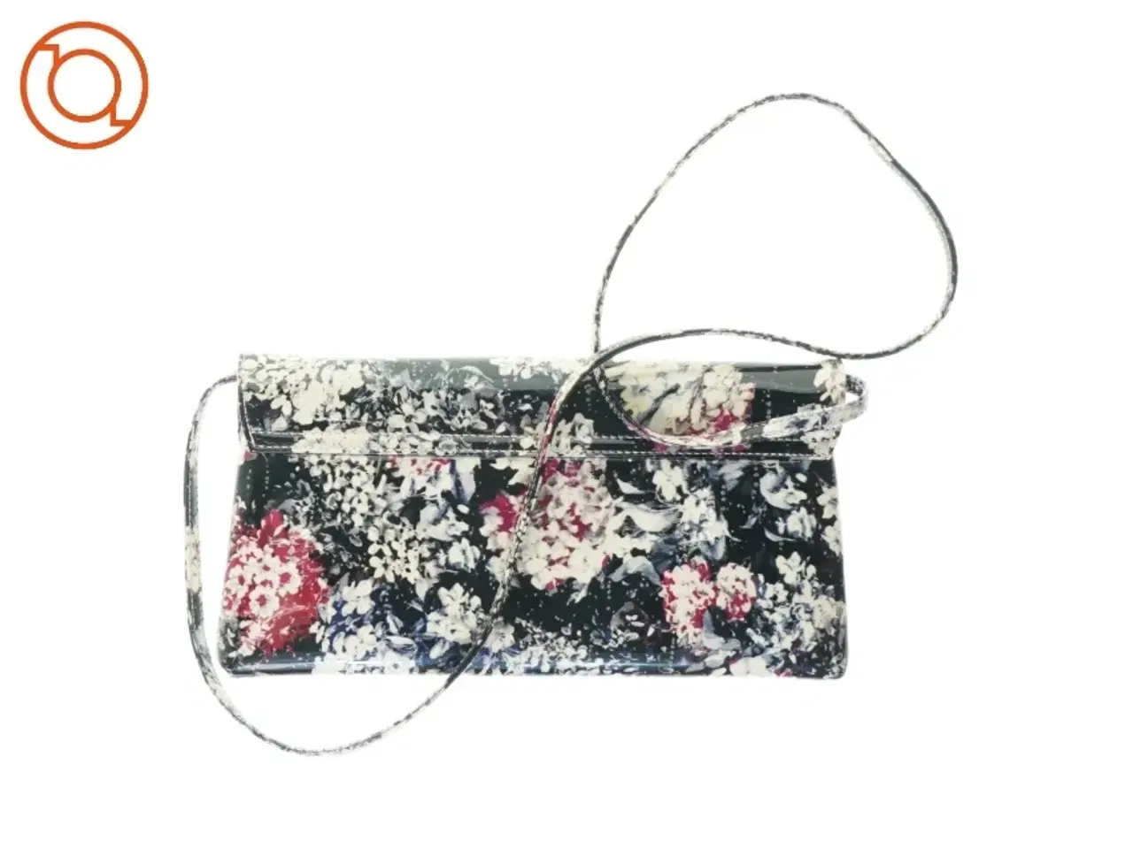 Billede 3 - Blomstret glimmer Taske med aftagelig rem og dustbag fra Peter Kaiser (str. 14 x 28 cm)