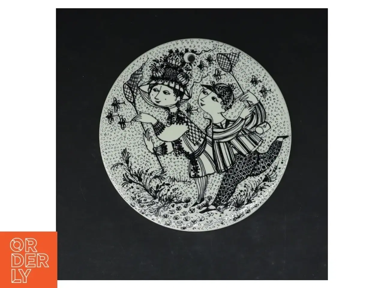 Billede 2 - Dekorative platter med illustrationer, Bjørn Wiinblad fra Nymølle (str. 4 styk. ø. 15 cm)