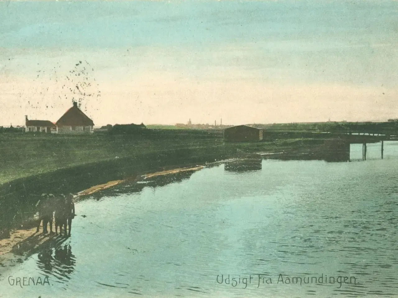 Billede 1 - Grenaa. Ved åen, 1910
