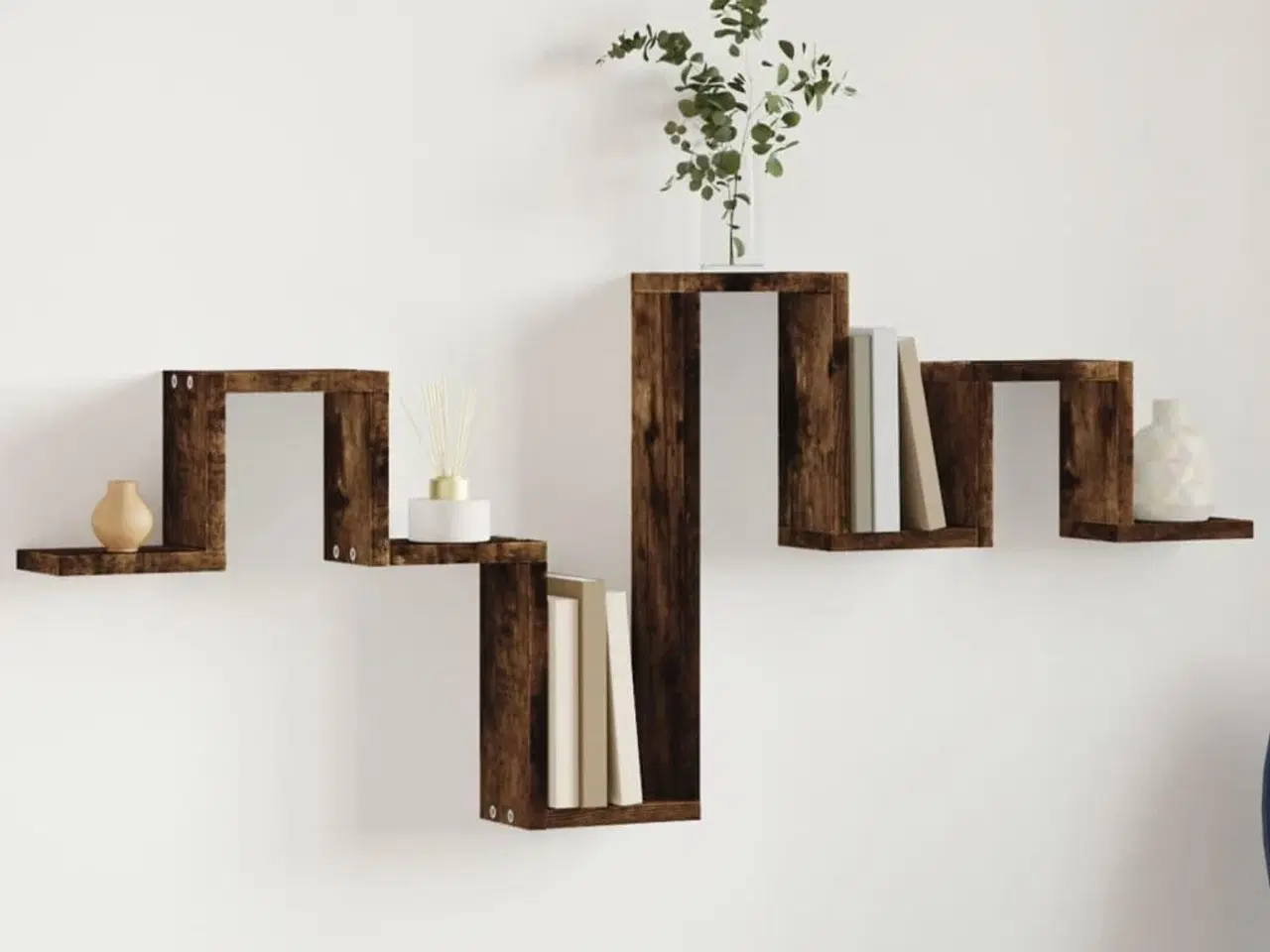 Billede 1 - Væghylde 104,5x10x43 cm konstrueret træ røget egetræsfarve