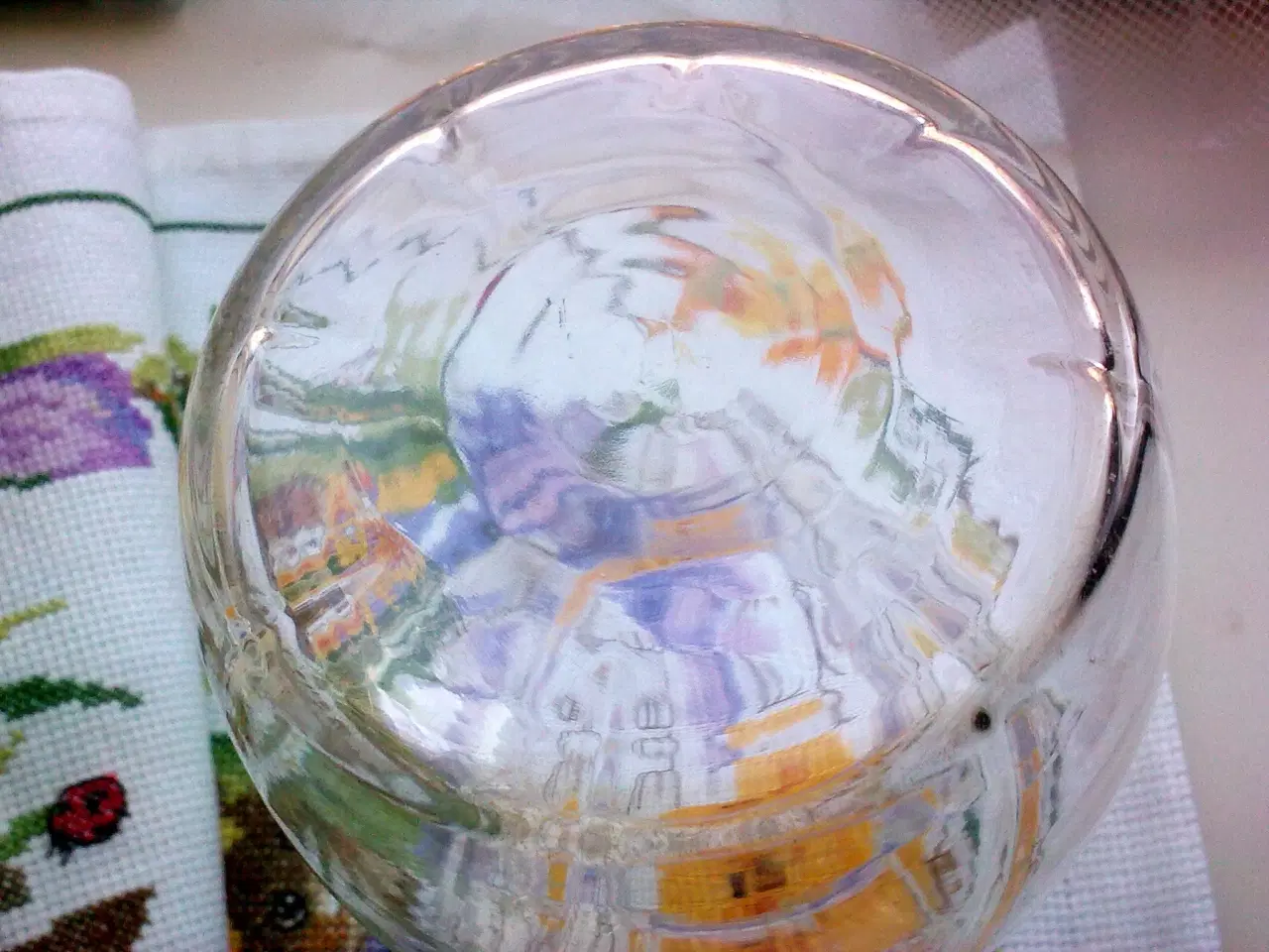 Billede 5 - Påske broderi bordløber tyvstart & hyacint glas