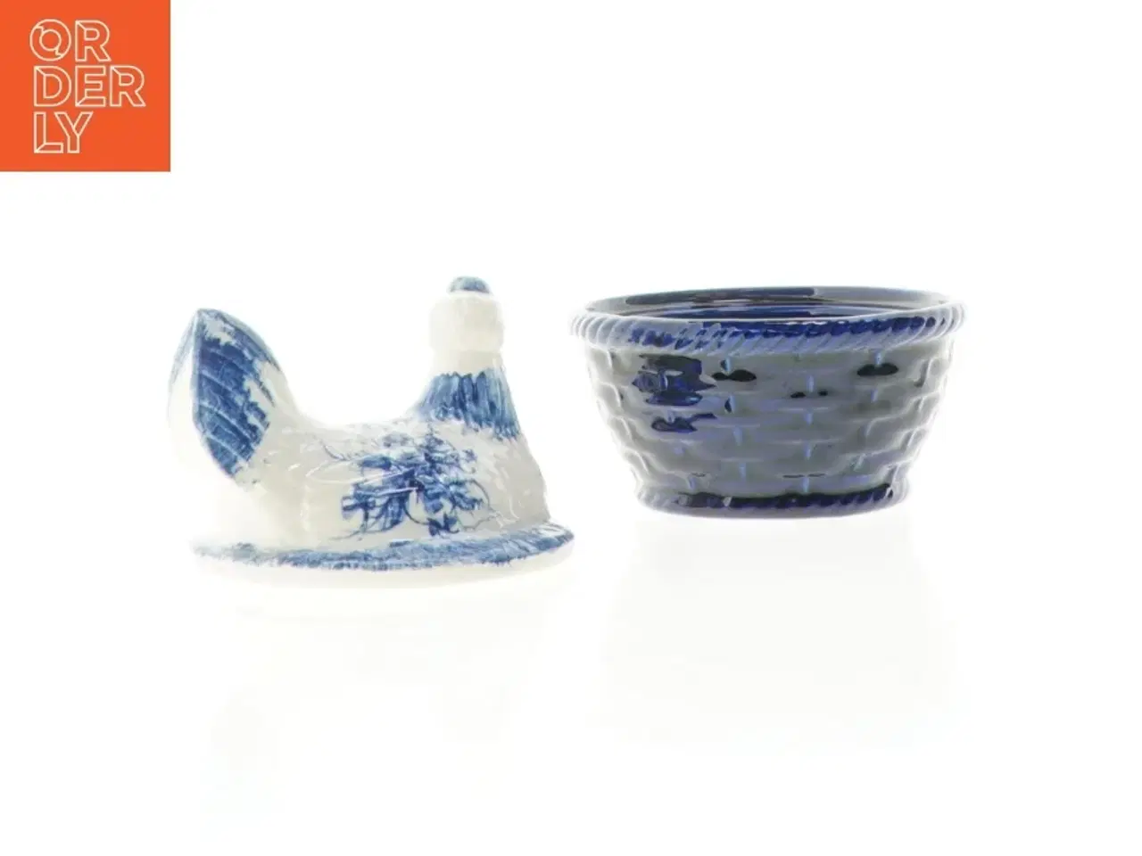 Billede 4 - Dekorativ porcelæns høne krukke med låg (str. 12 x 12 cm)