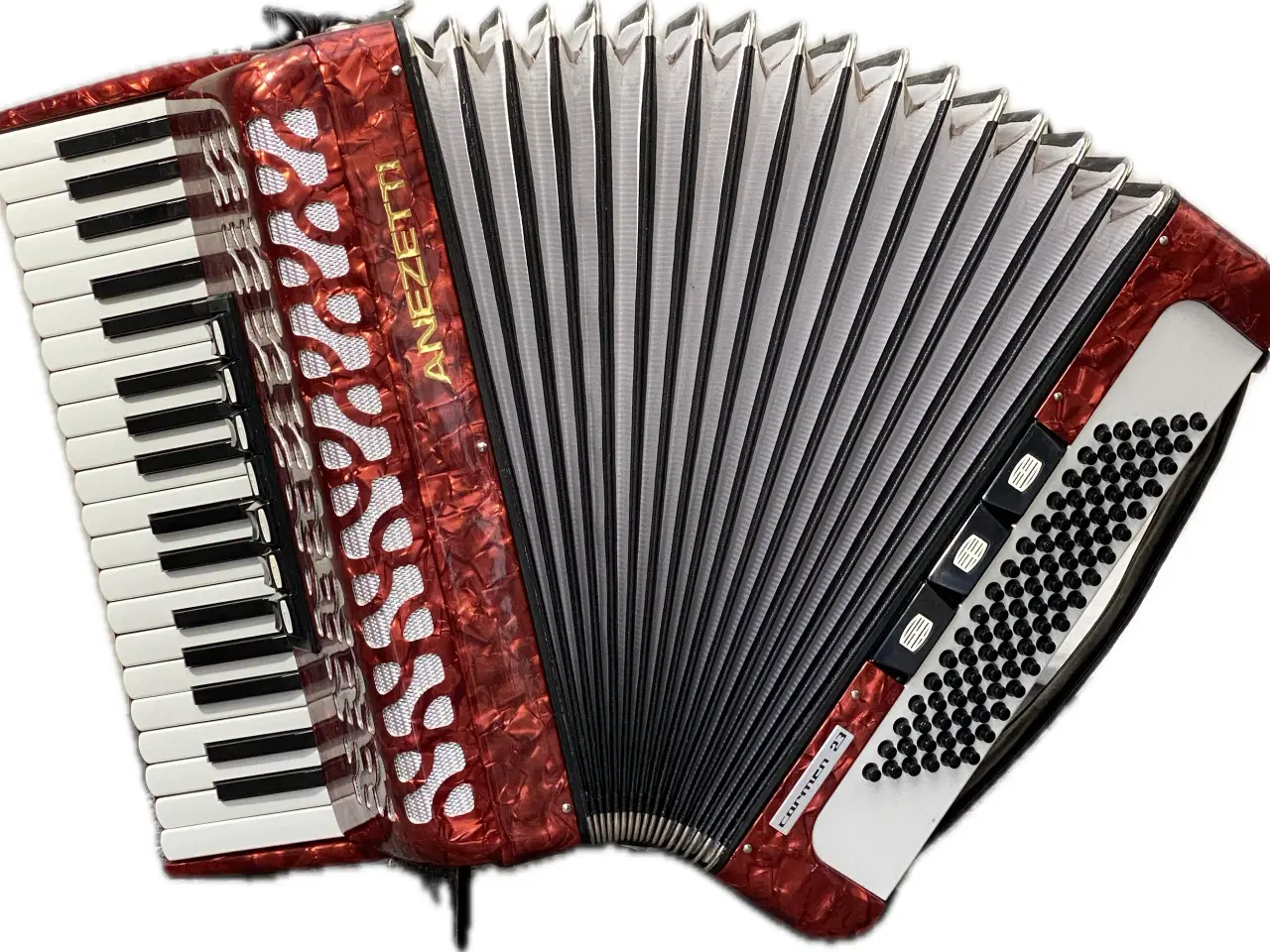 Billede 2 - ANEZETTI harmonika – 37 tangenter – flot blodrød