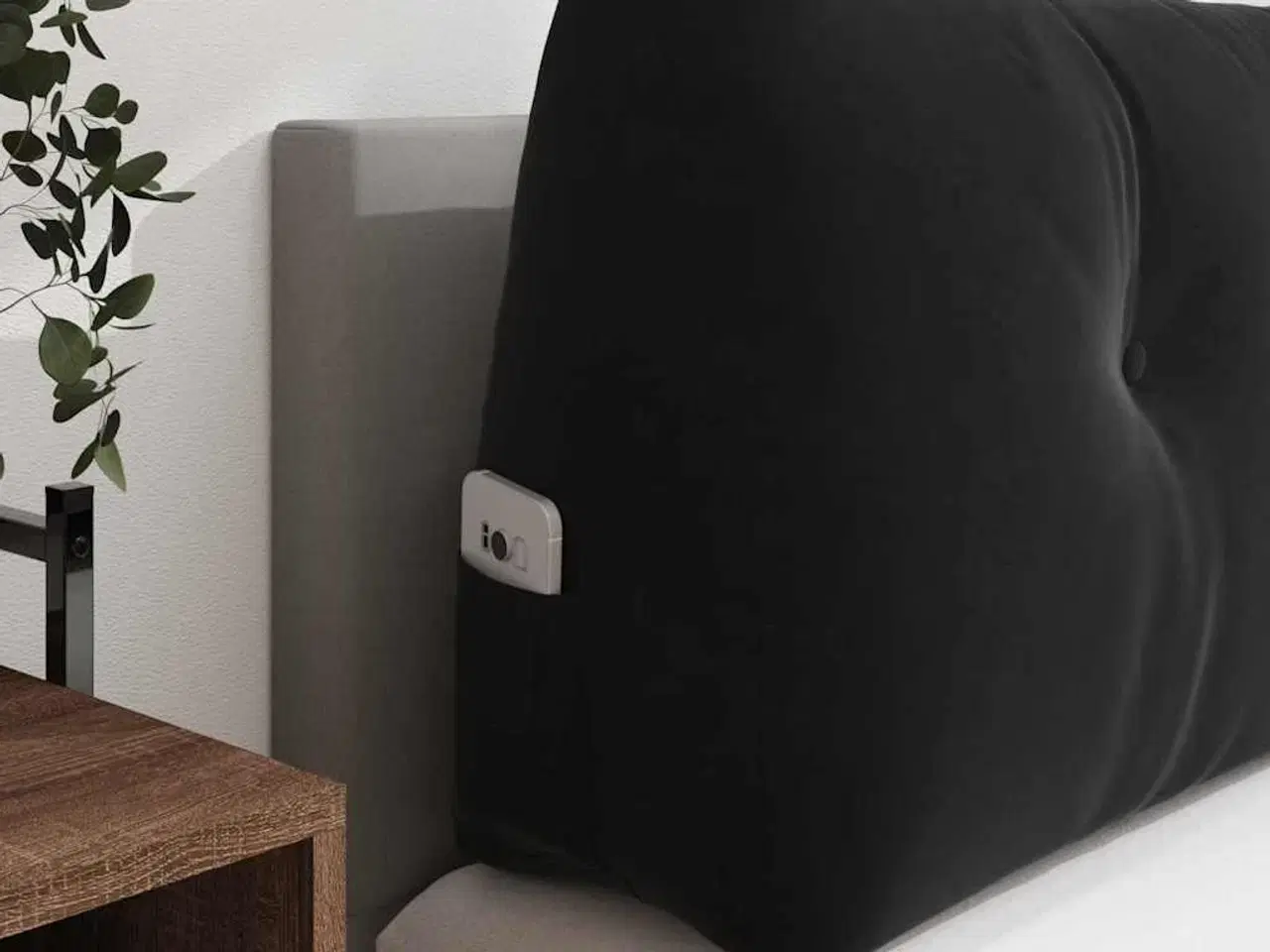 Billede 5 - Rygpude Sort 140 x 24 x 50 cm Fløjl