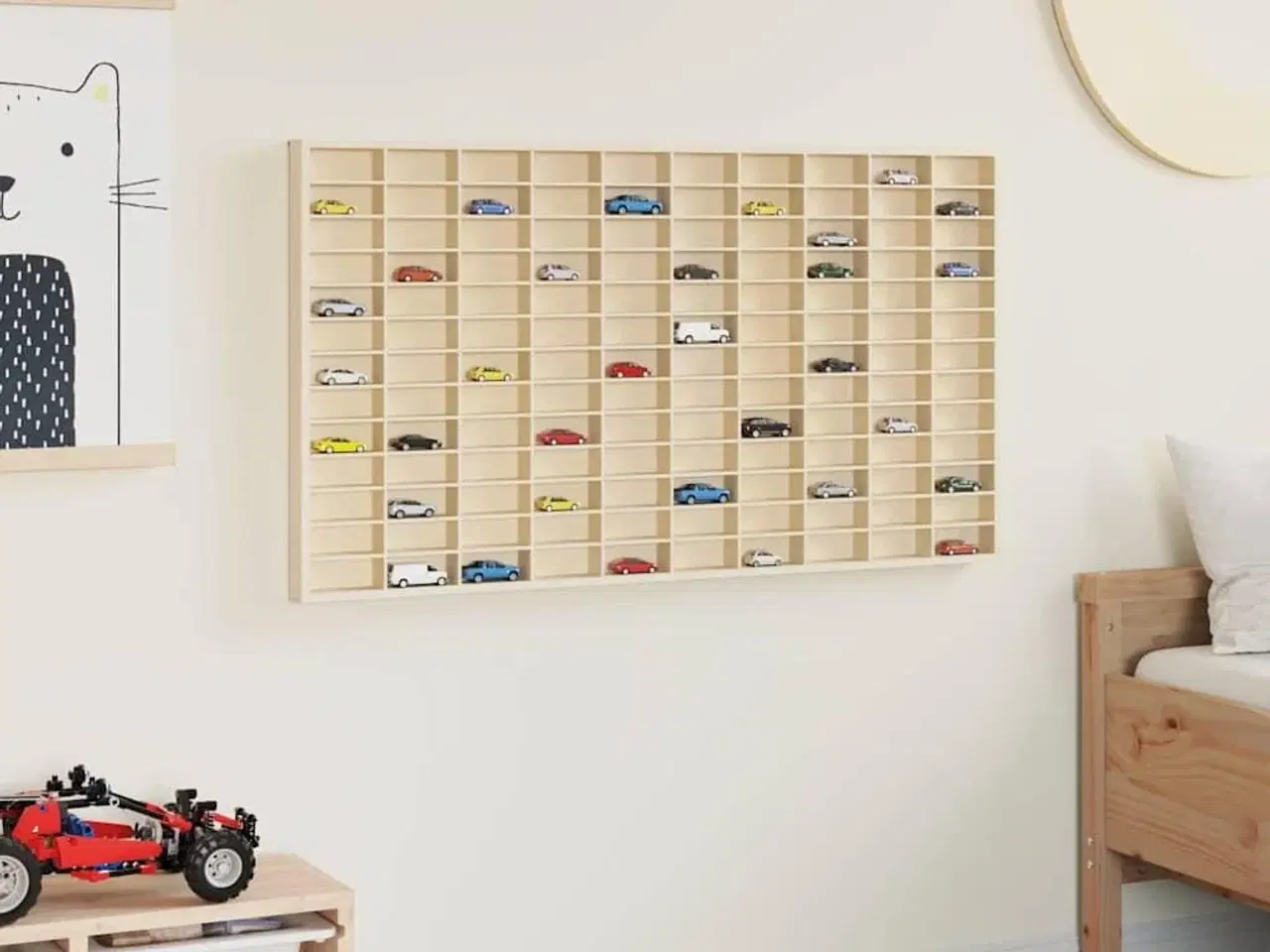 Billede 4 - Vægdisplaykasse med hylde Beige 98 x 4,5 x 55 cm Konstrueret træ