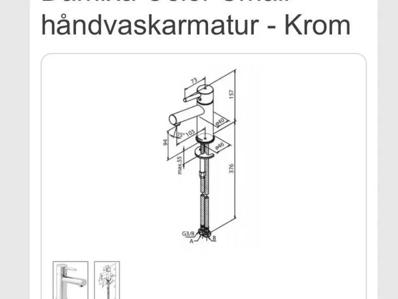 Billede 3 - Damixa armatur håndvask bad