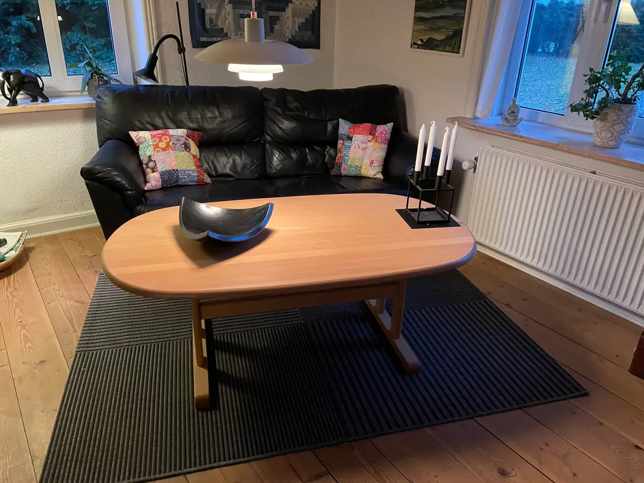 Billede 1 - Læder sofa og sofa bord