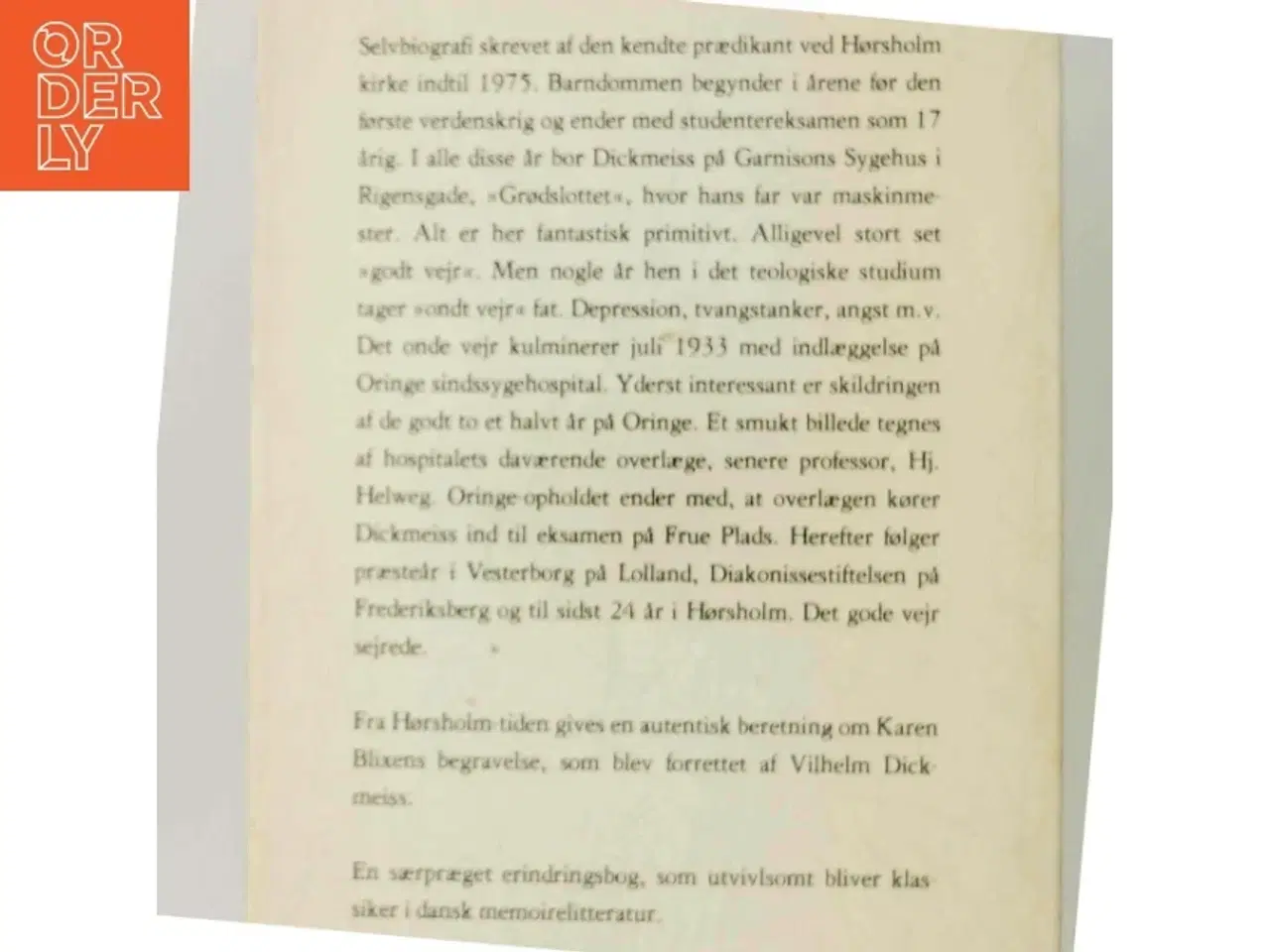 Billede 3 - Selvbiografi &#39;Ondt Vejr og godt Vejr&#39; af Vilhelm Dickmeiss