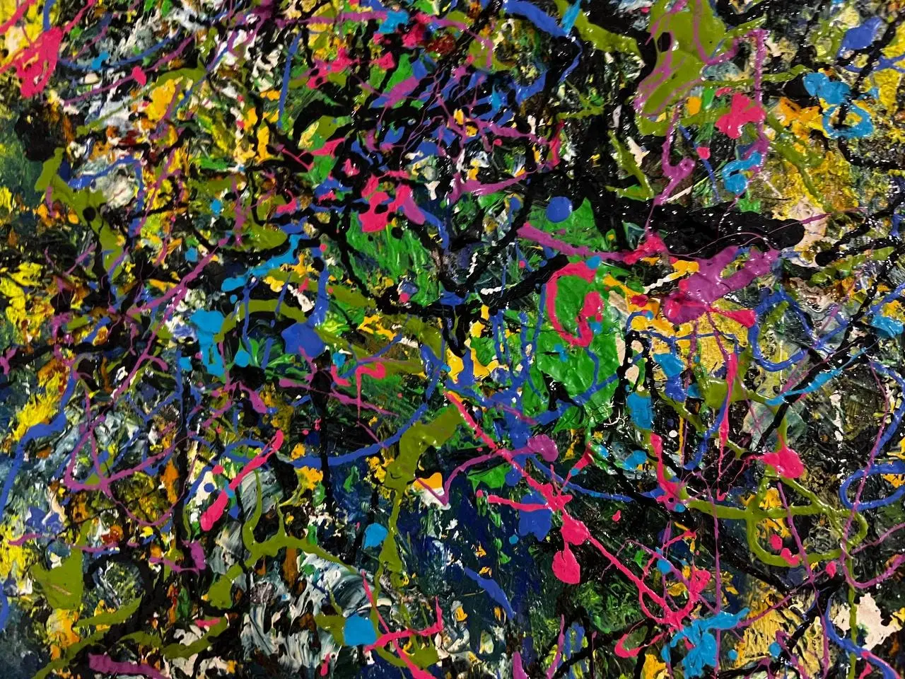 Billede 2 - Farverig abstrakt akrylmaleri – kun 70 kr