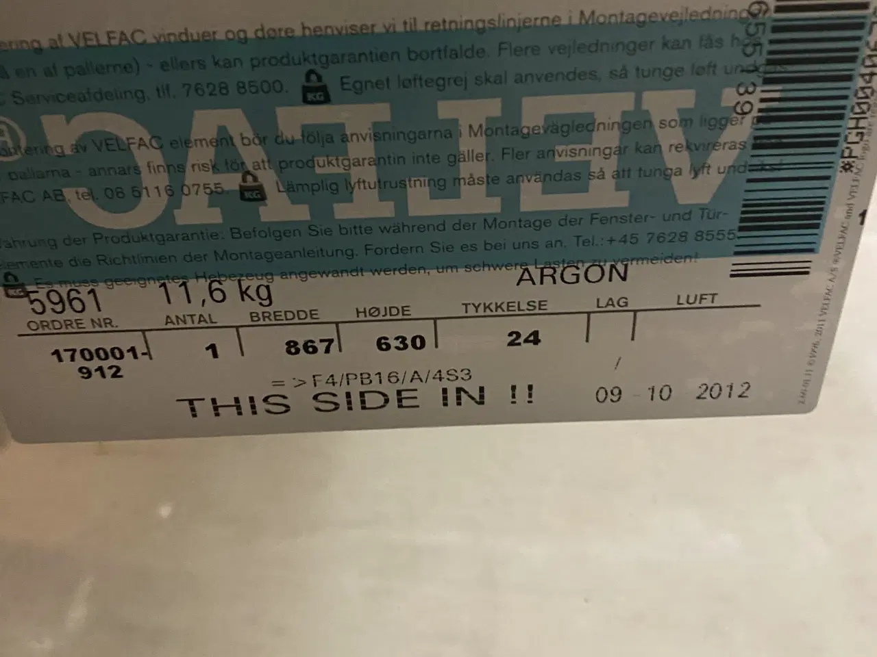Billede 2 - Velfac vindue i alu