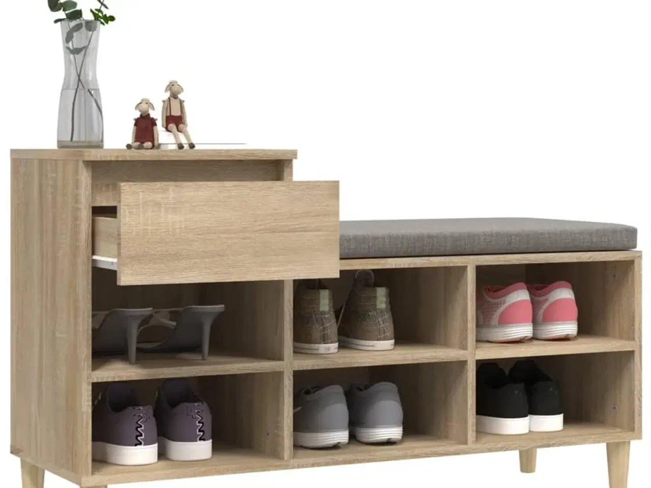 Billede 5 - Skoreol 102x36x60 cm konstrueret træ sonoma-eg