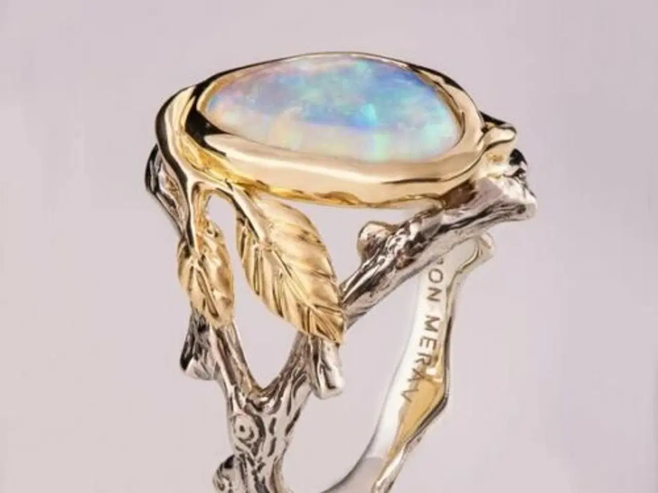 Billede 1 - White Fire Opal krystal Ring