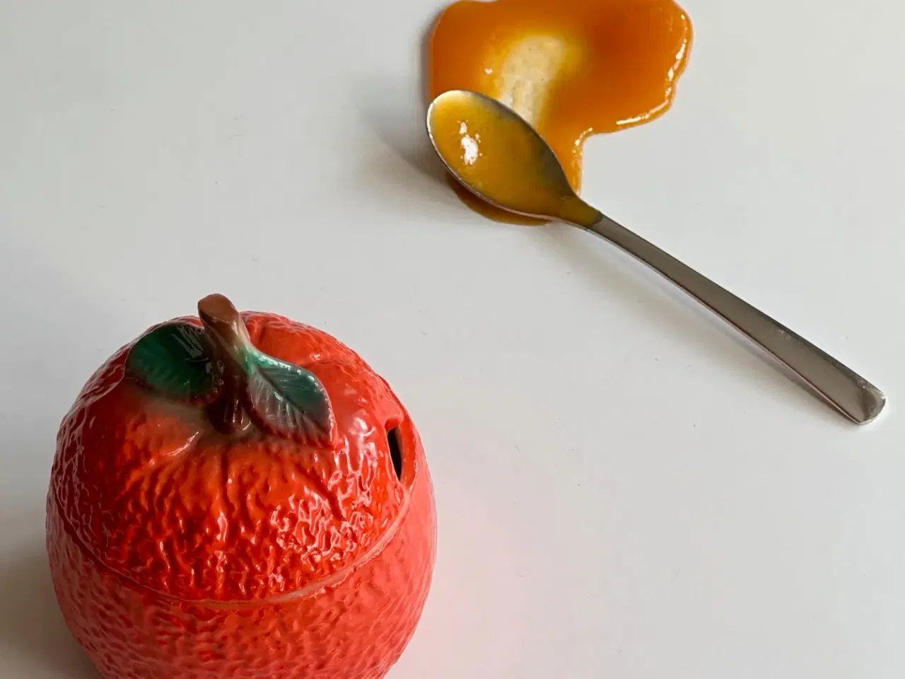 Billede 1 - Lågkrukke, appelsin