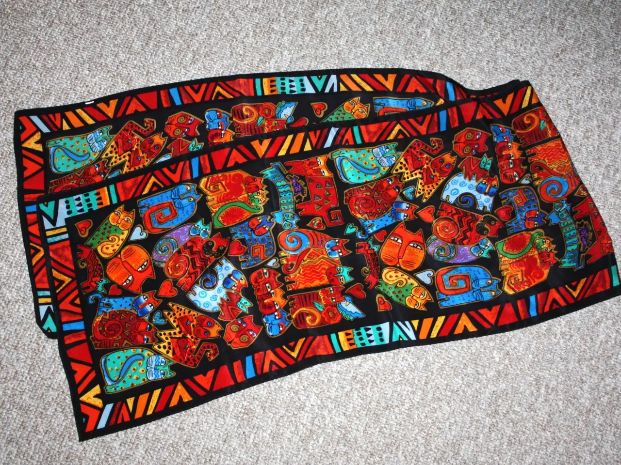 Billede 1 - Vintage Laurel Burch silke tørklæde med katter