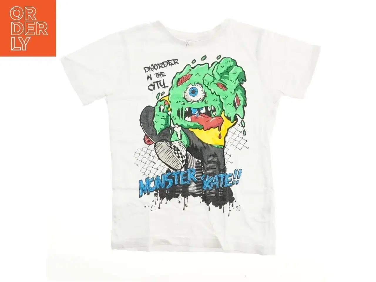 Billede 1 - T-shirt med monsterdesign (str. 140)