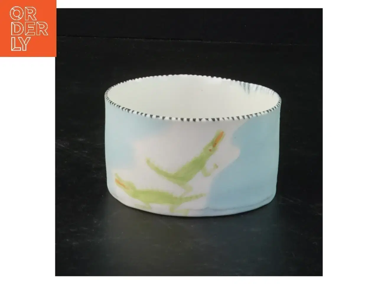 Billede 1 - Porcelænsskål med gekko motiv (str. 5 x 9 cm)