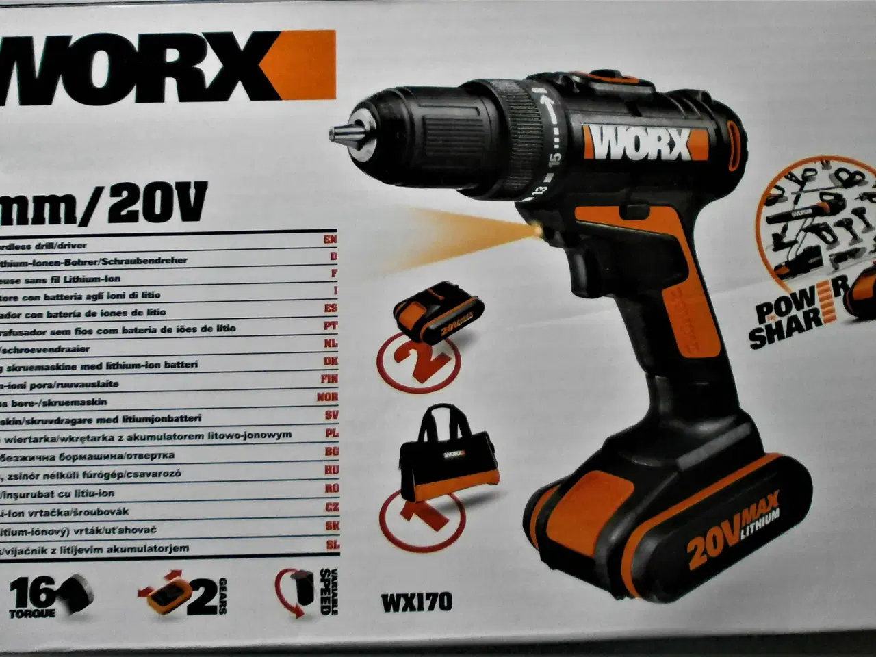 Billede 3 - WORX-WX170 Trådløs Skrue- og Boremaskine