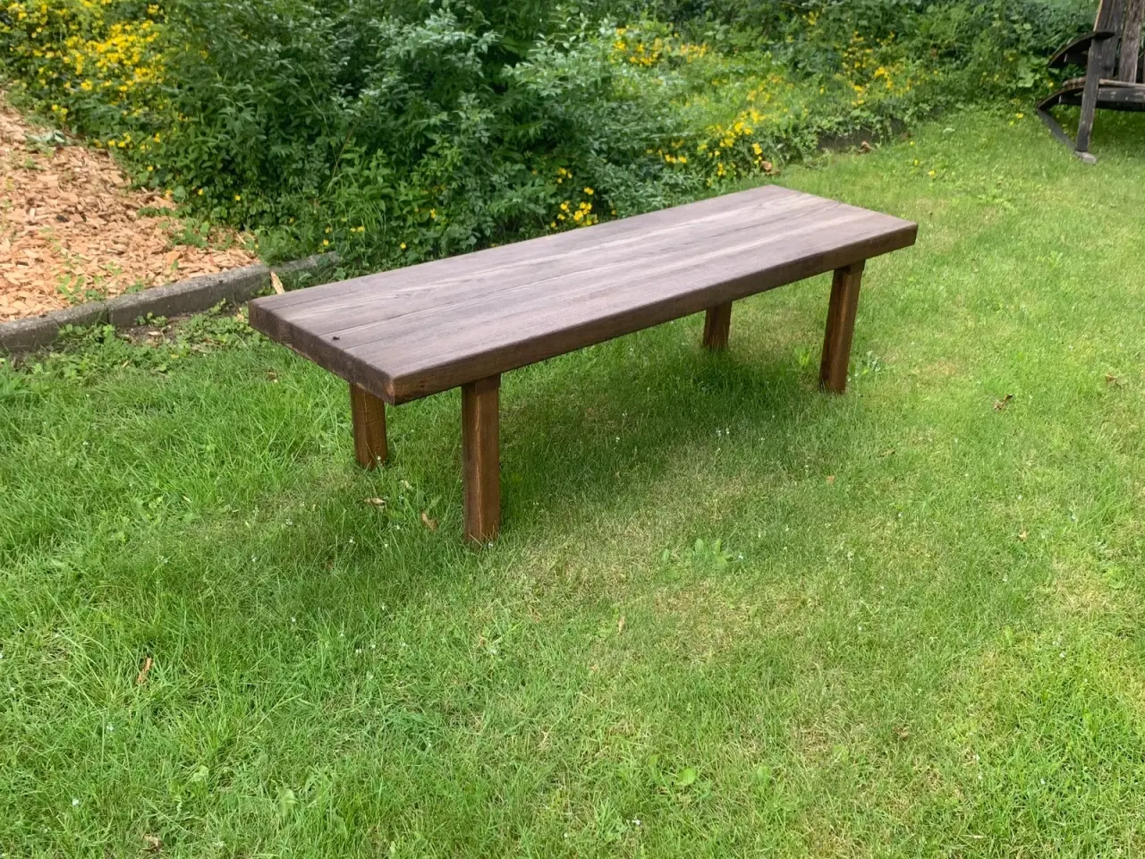 Billede 1 - Eksklusiv og rustik havebænk i massivt egetræ