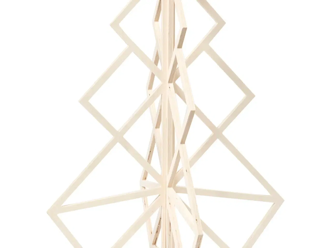 Billede 1 - Stilrent 3D Juletræ i Træ - 60 cm Høj