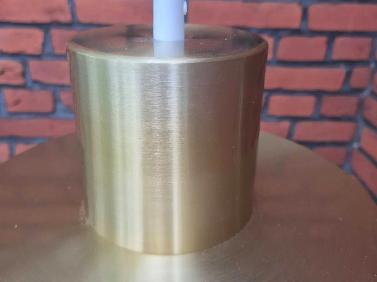 Billede 11 - Stor lampe i messing og gyldent glas 