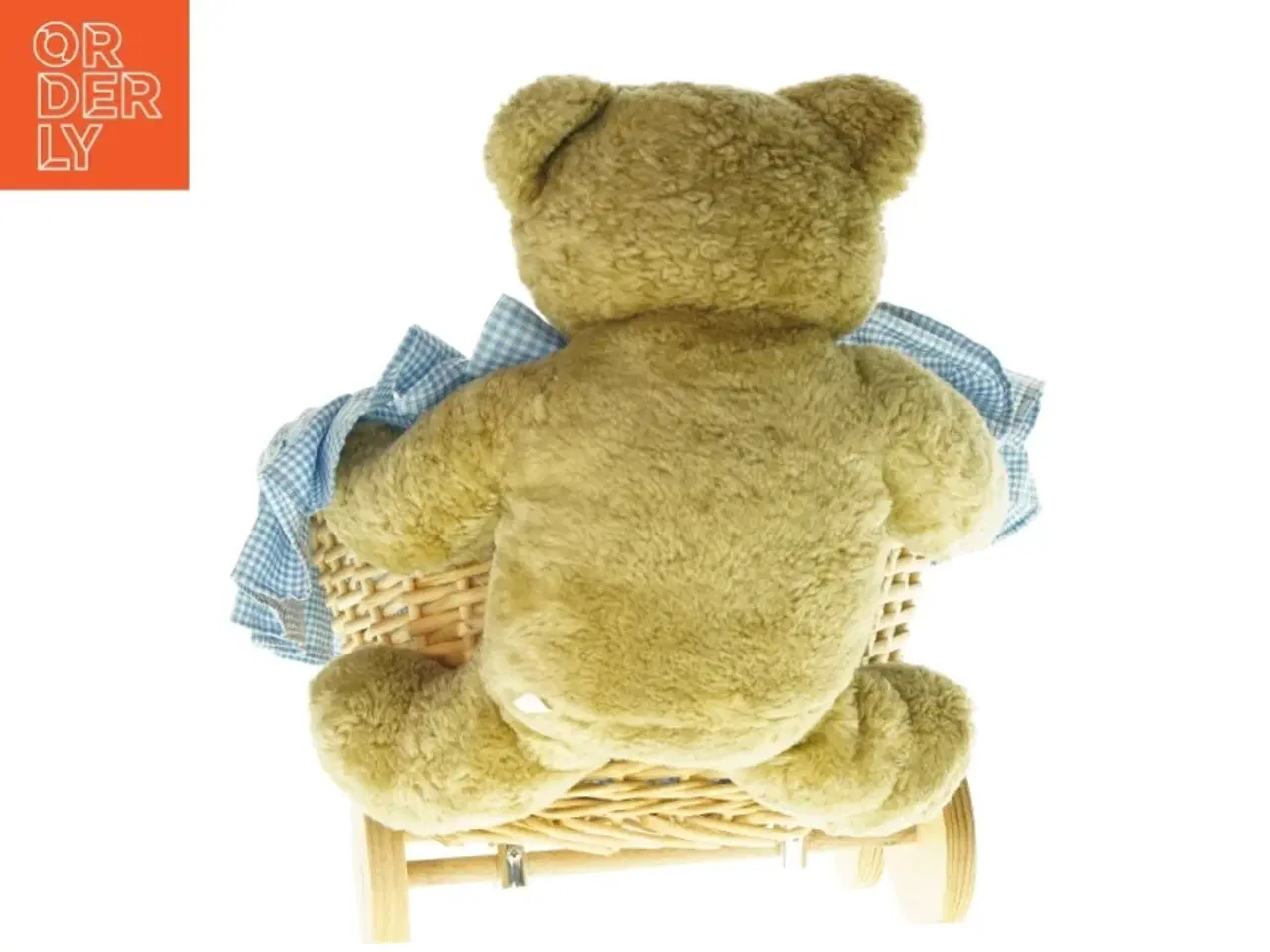 Billede 3 - Kurv med hjul, betræk og bamse