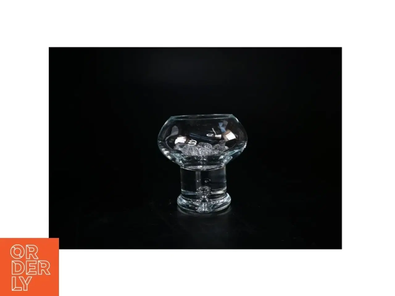 Billede 2 - Glas vase med dekotrative glassten (str. 14 x 14 cm)