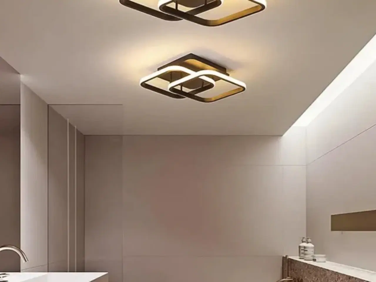 Billede 2 - 2 stk. Aurora Prestige Loftslampe Firkantet 22W