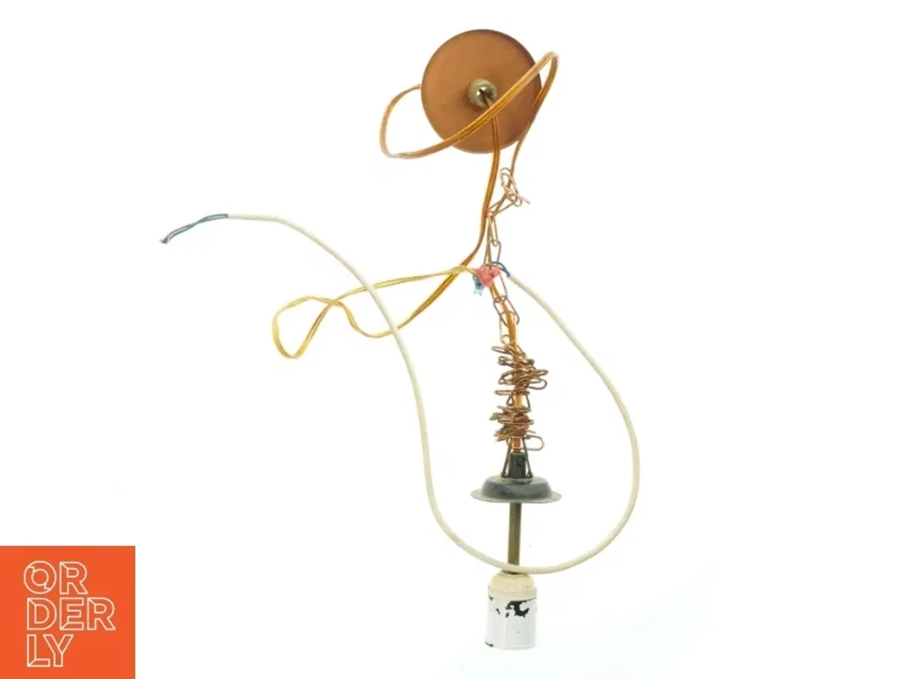 Billede 1 - Er til cronel lampen  ...!Vintage lampe fatning med ledninger