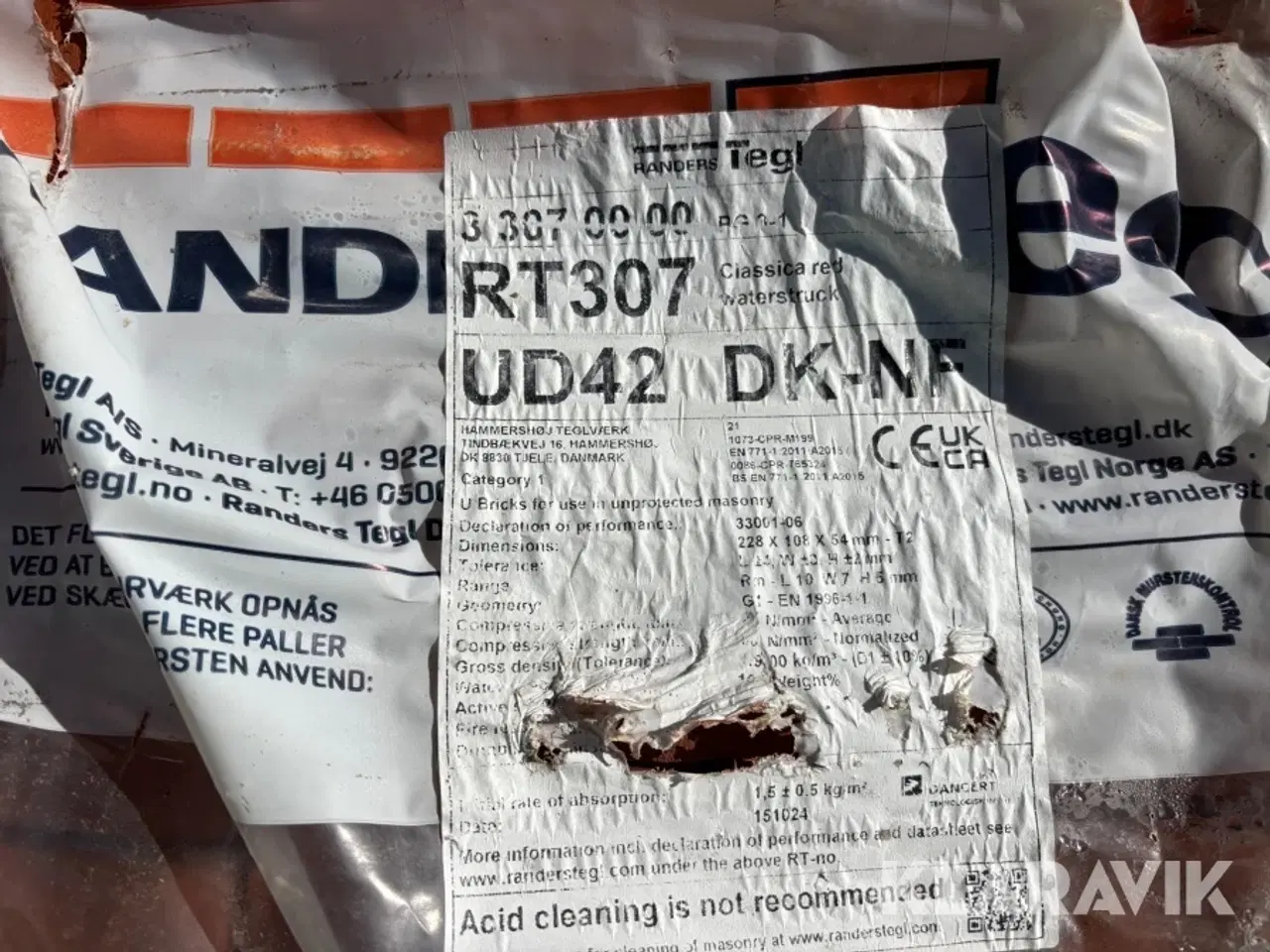 Billede 10 - Muresten Randers Tegl RT307 – UD42 DK-NF 930 styk