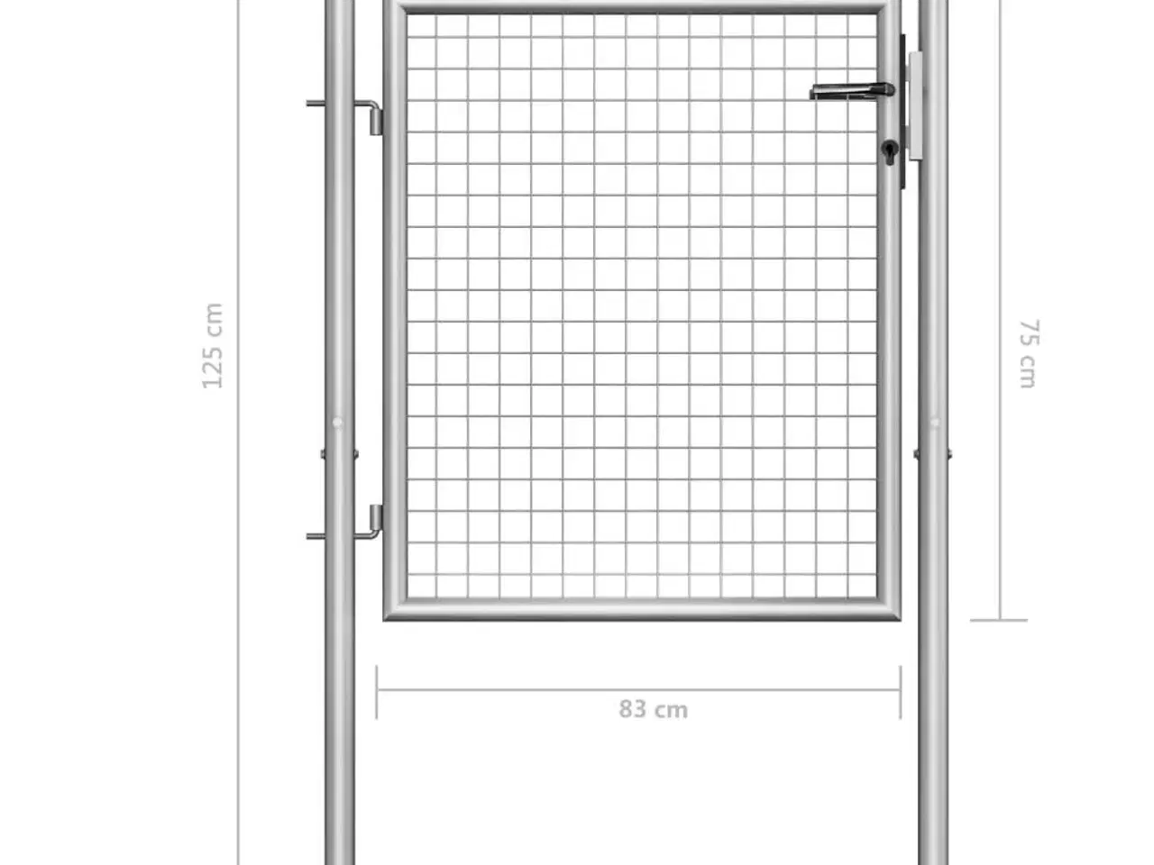 Billede 5 - Havelåge galvaniseret stål 105x125 cm sølvfarvet