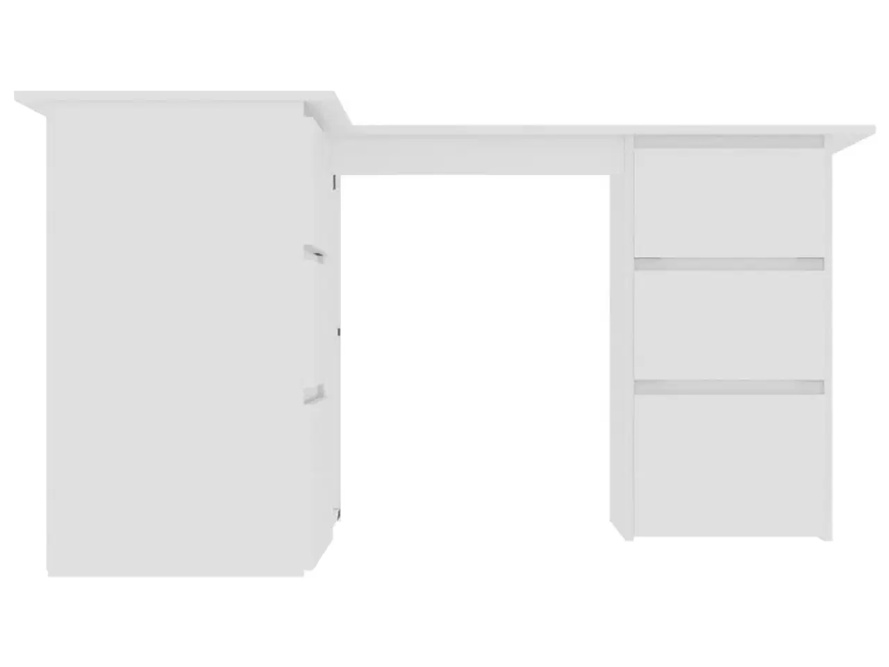 Billede 6 - Skrivebord til hjørne 145x100x76 cm konstrueret træ hvid