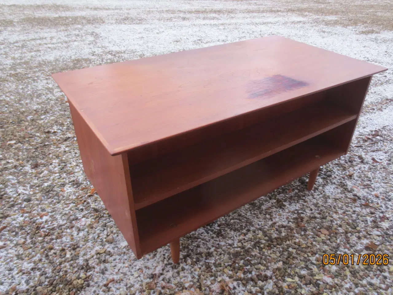 Billede 4 - 1 stk Fritstående Teak Skrivebord med 5 skuffer 