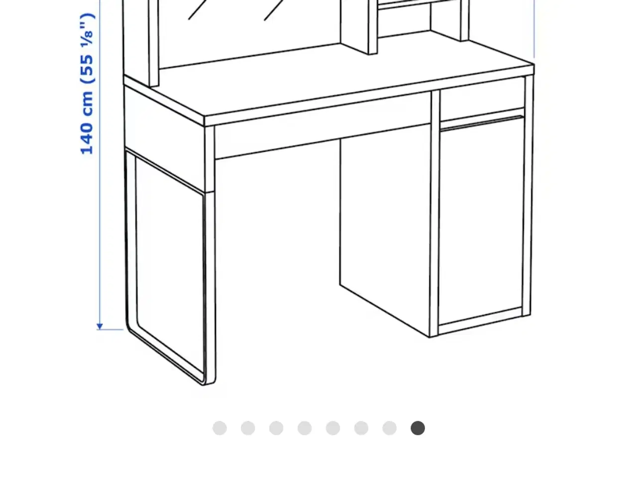 Billede 1 - Overdel til Micke skrivebord (Ikea)