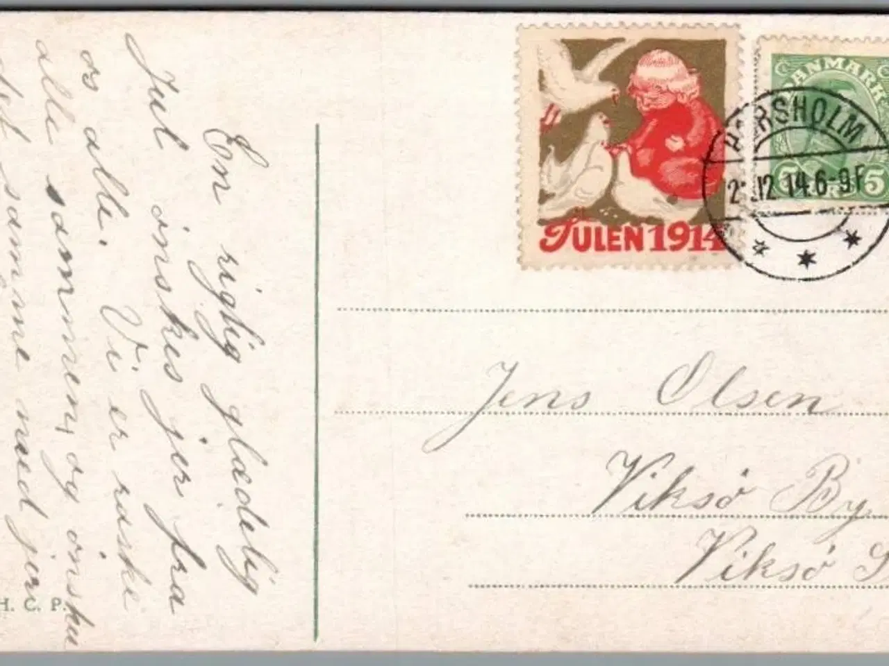 Billede 1 - Julemærke 1914 på Postkort