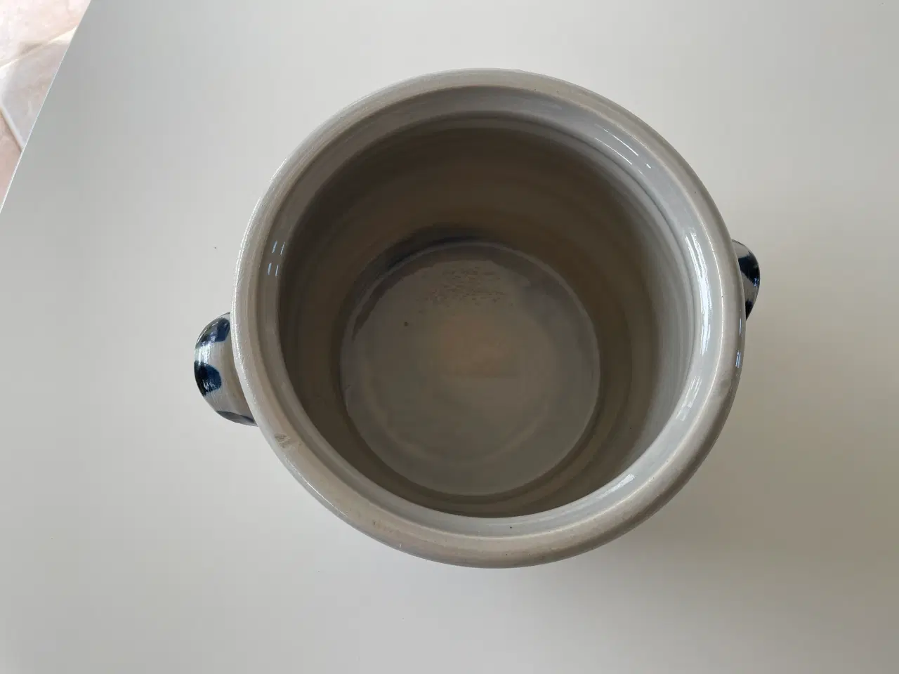 Billede 3 - Stor saltglaseret “øre” krukke