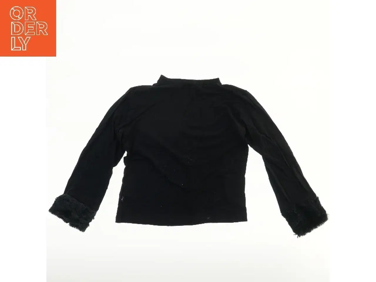 Billede 2 - Langærmet sort bluse med pelsdetaljer fra Royal Rebels (str. 134)