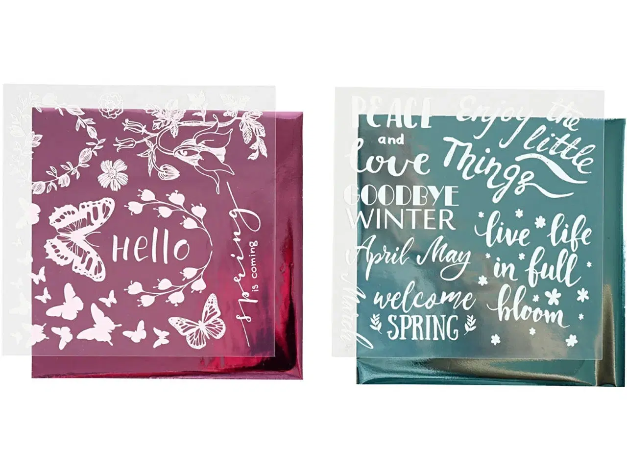 Billede 1 - Dekorationsfolie og Limark - Forår, 15x15 cm, 4 stk.