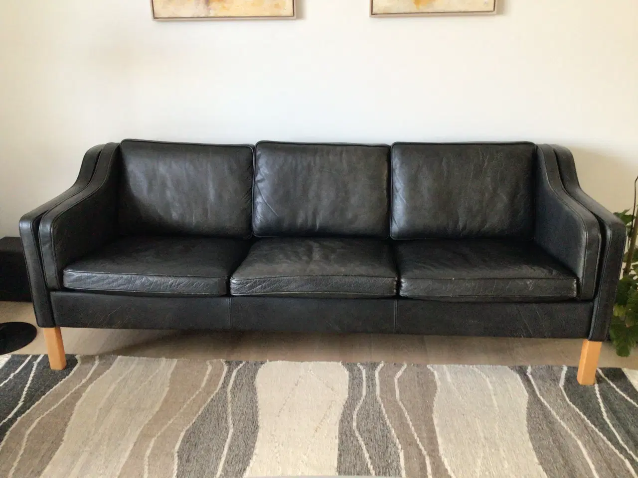 Billede 2 - Mogens Hansen sofa mh195 sort læder