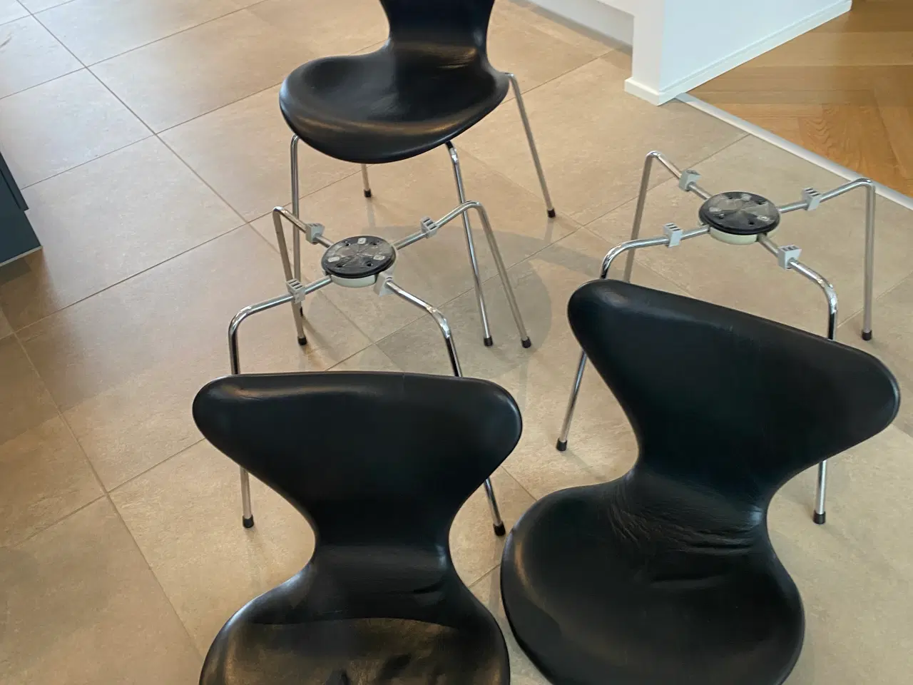 Billede 4 - AJ Syver Stole 6 stk med stort læder