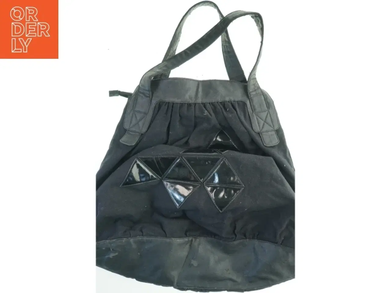 Billede 2 - Stor sort skuldertaske med pyntedetaljer fra Bianco (str. 57x46 cm)