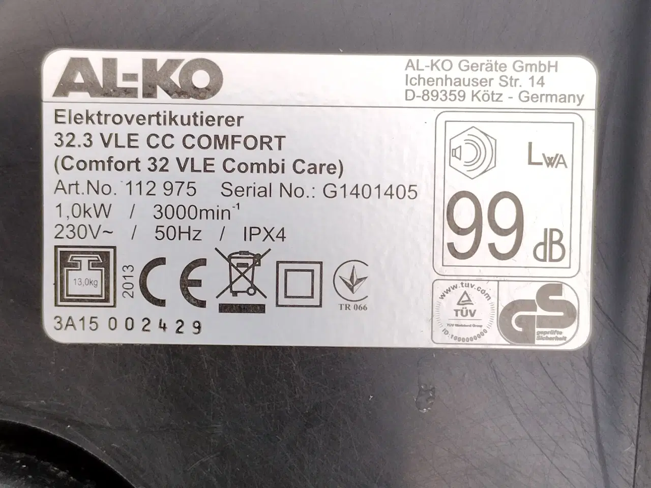 Billede 3 - AL-KO  mosfjerner/vertikalskærer 