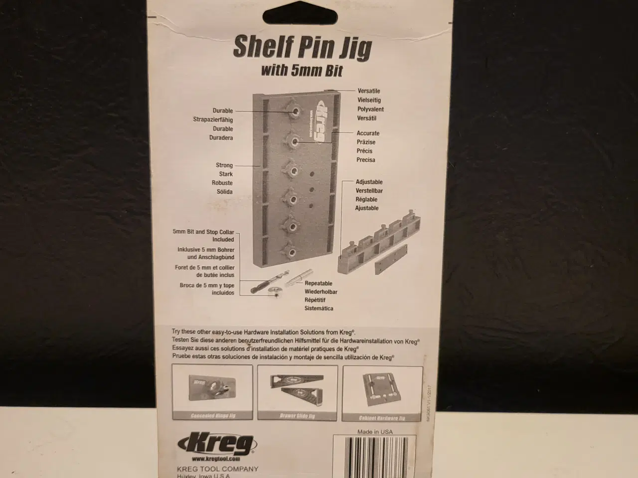 Billede 2 - Kreg Boreskabelon til skabshuller Shelf PinJig 5mm