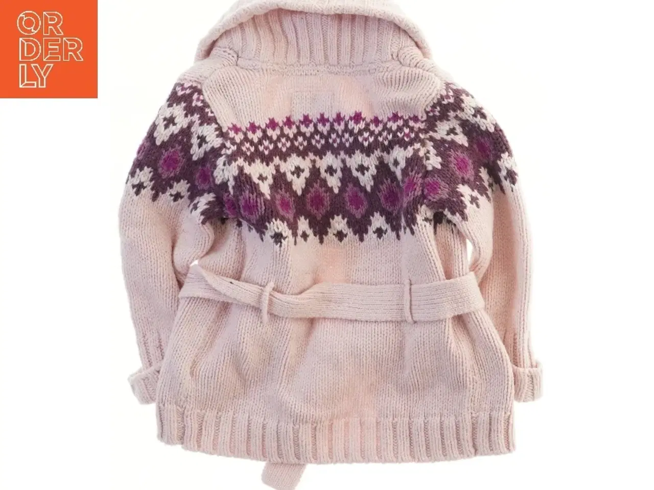 Billede 2 - Lyserød cardigan med mønstret strik fra H&M (str. 74)