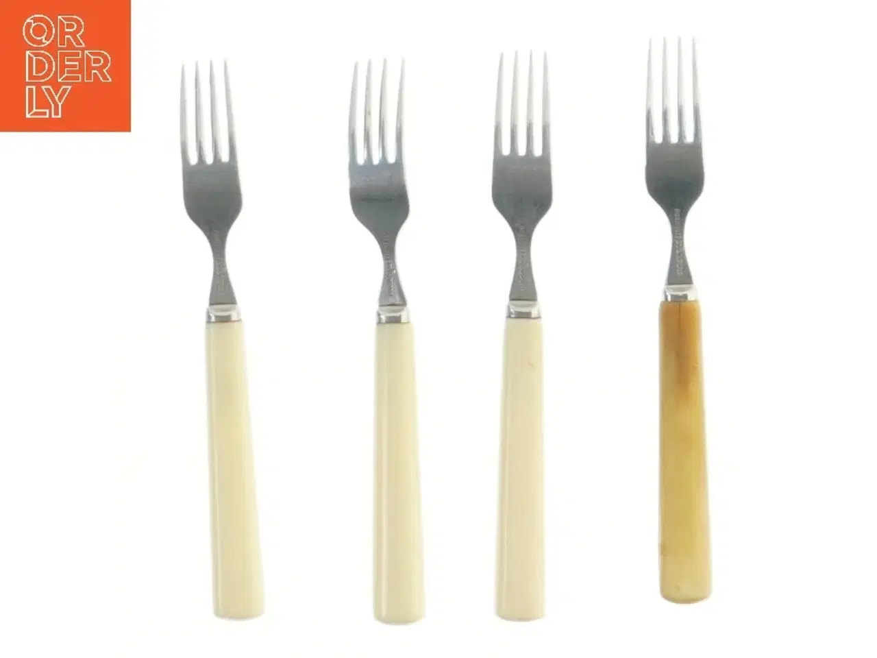 Billede 2 - Gafler med håndtag af horn, 4 stk (str. 4 stk 15,5 cm)