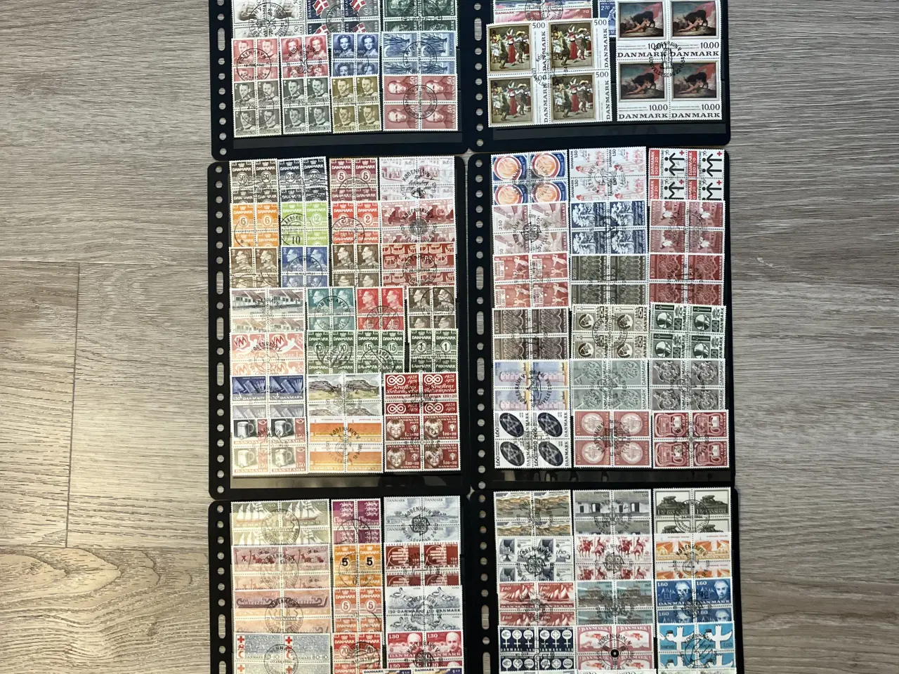 Billede 2 - 250 stk Danske 4-blok Frimærker, stempl. og forsk.
